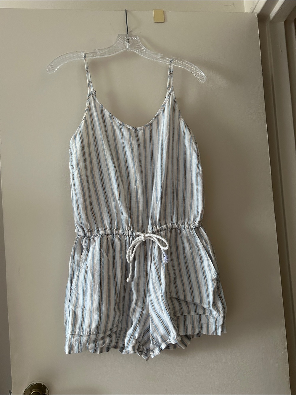 LOFT Striped Linen Romper